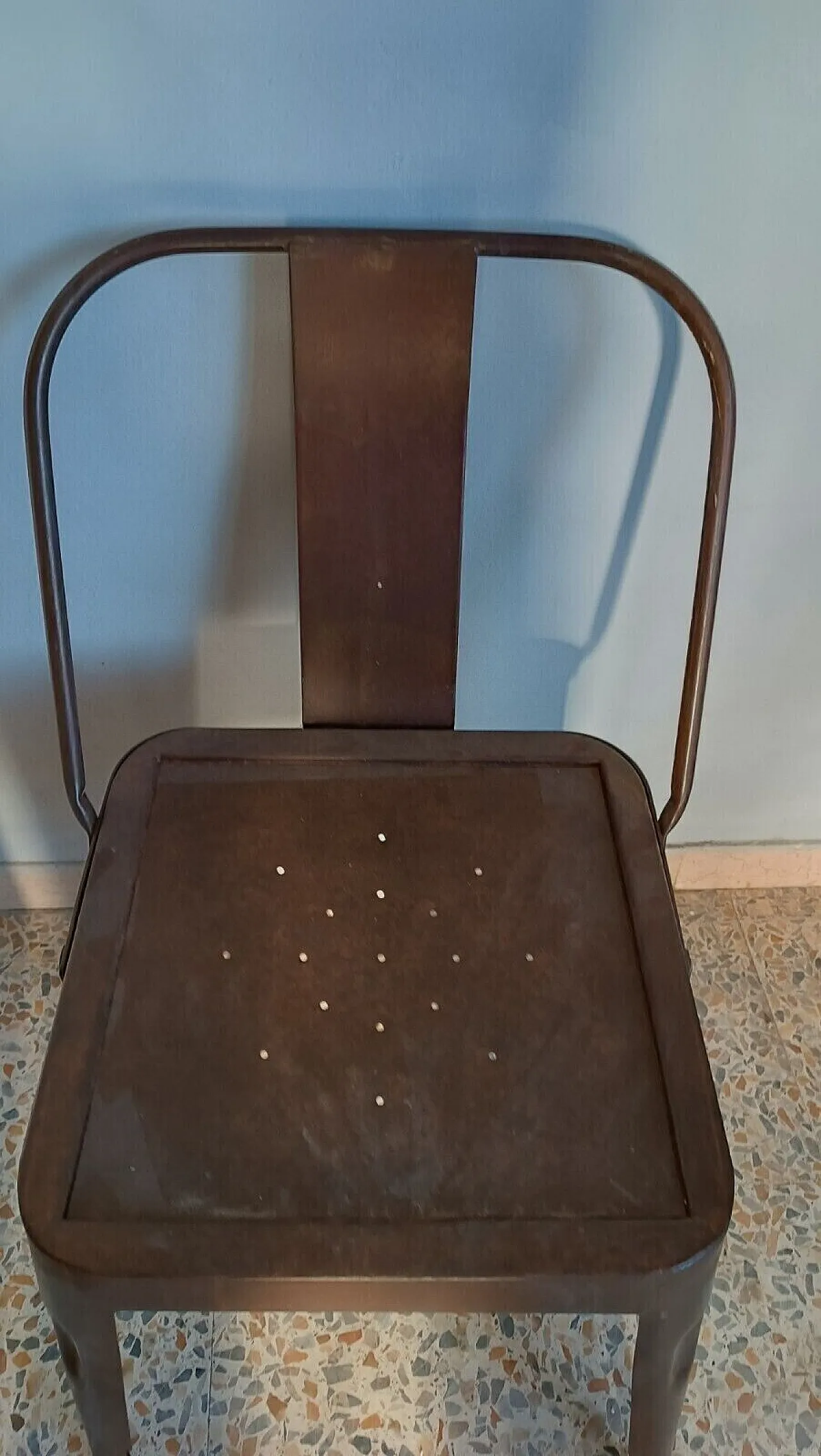 Sedia in ferro industriale, anni '60 5