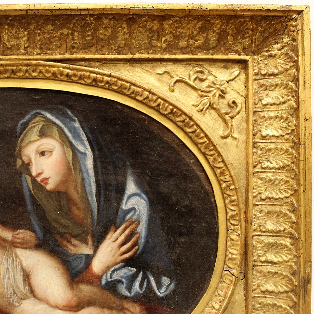Oil painting on canvas with golden frame, 19th century 5