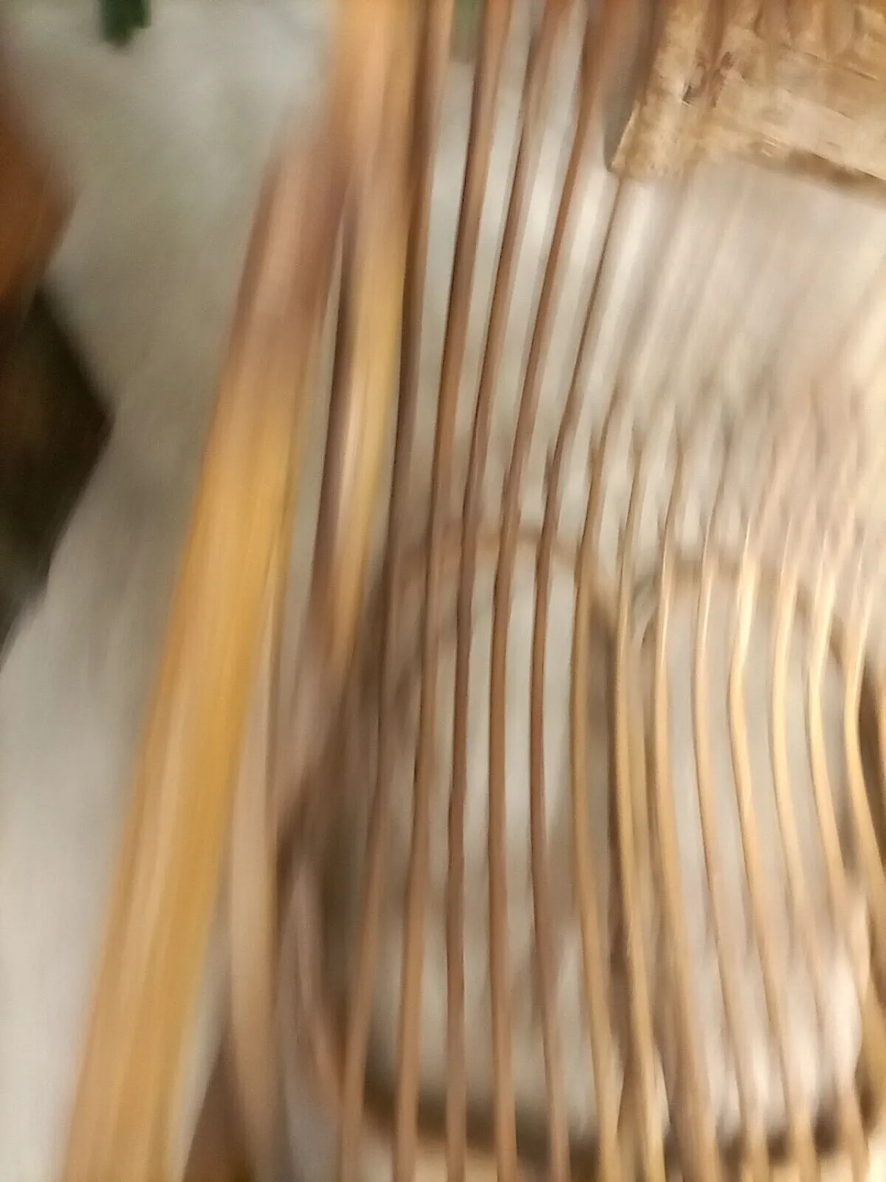 Poltrona in midollino e rattan, anni '70 5