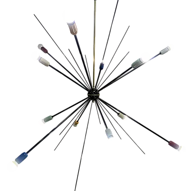 Black Sputnik Ceiling Lamp, 1949