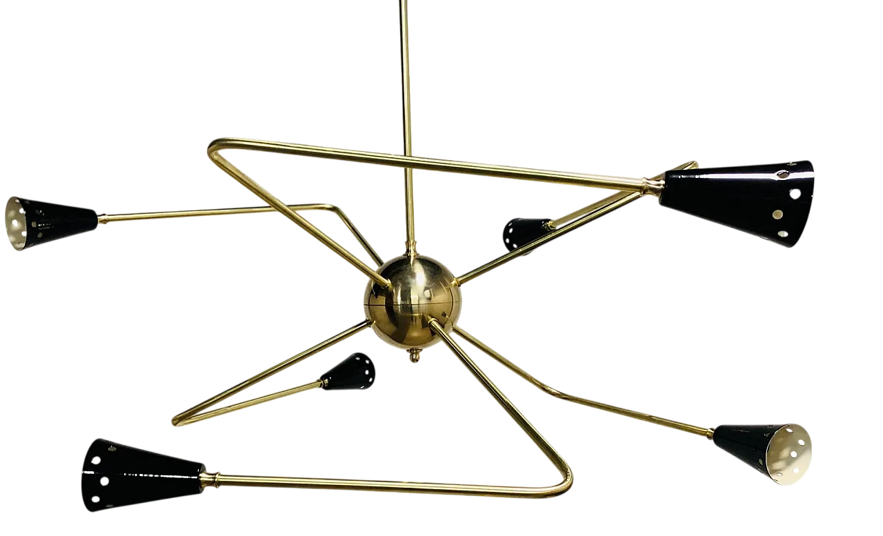 Sputnik Chandelier from Stilnovo, 1960s 7