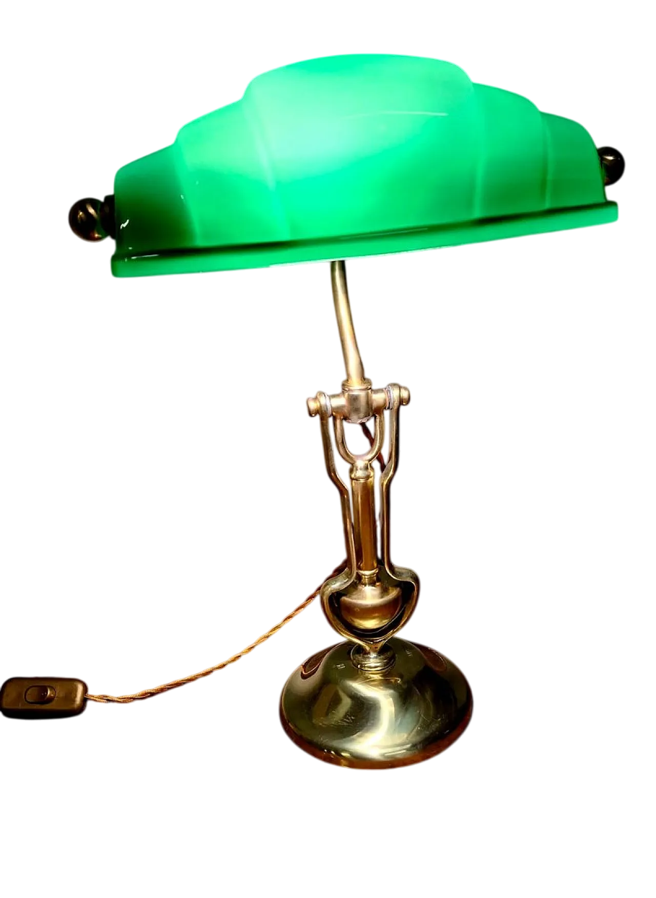 Churchill Lamp in Brass with Adjustable Naval Joint, 30s 10
