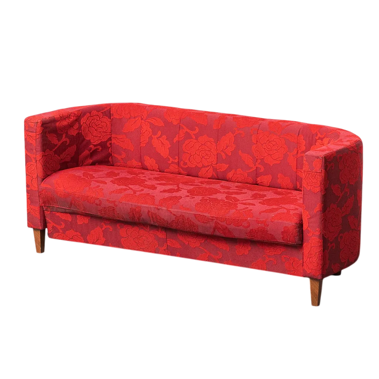 3 -seater sofa in red fabric, 60s 11