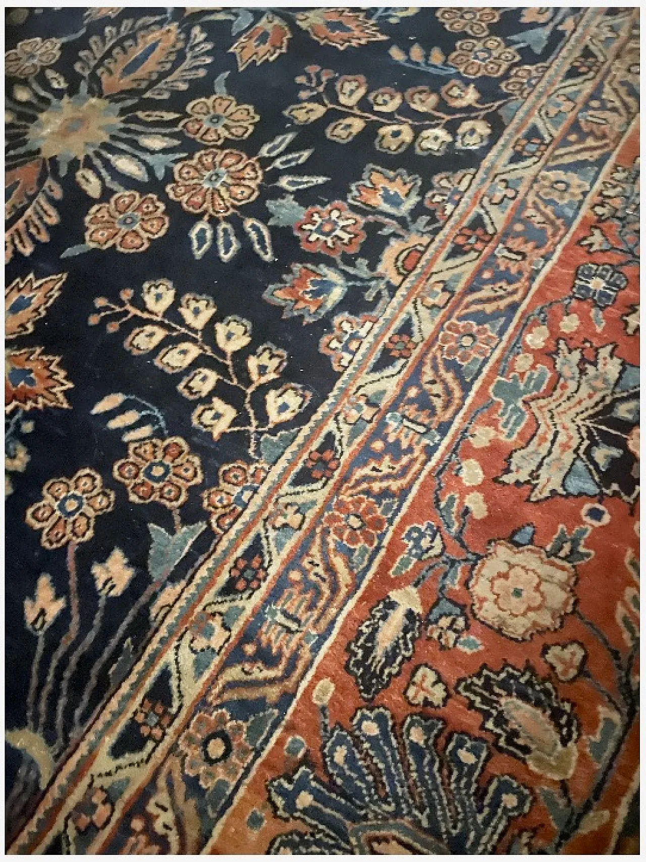 Iranian Tabiz rug in the tone of red and blue, 20th century 2