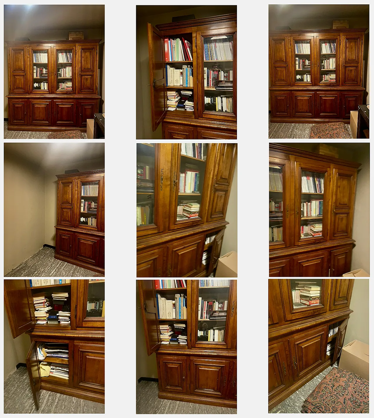 Large bookshelf with window doors, 19th century 1