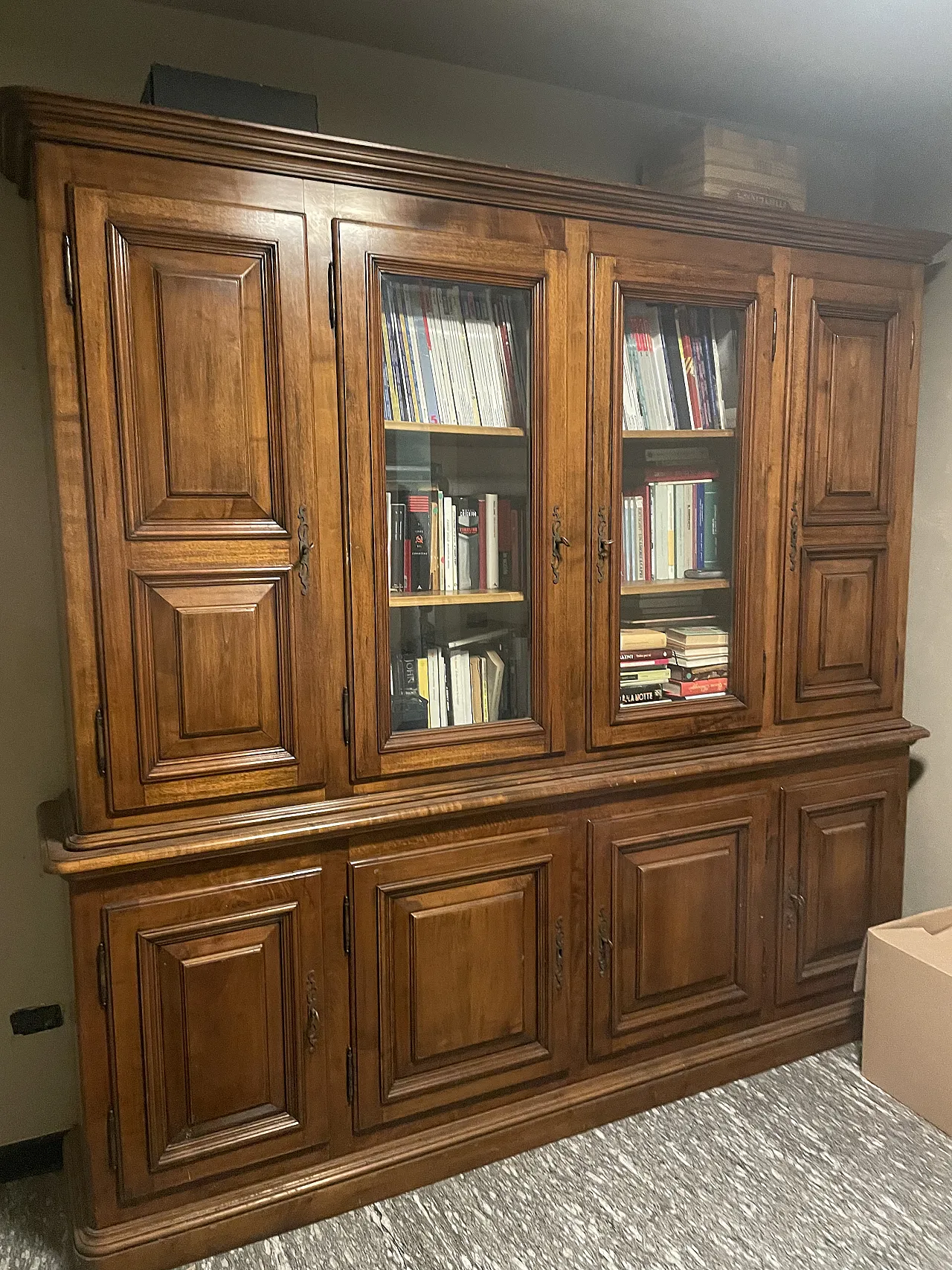 Large bookshelf with window doors, 19th century 2