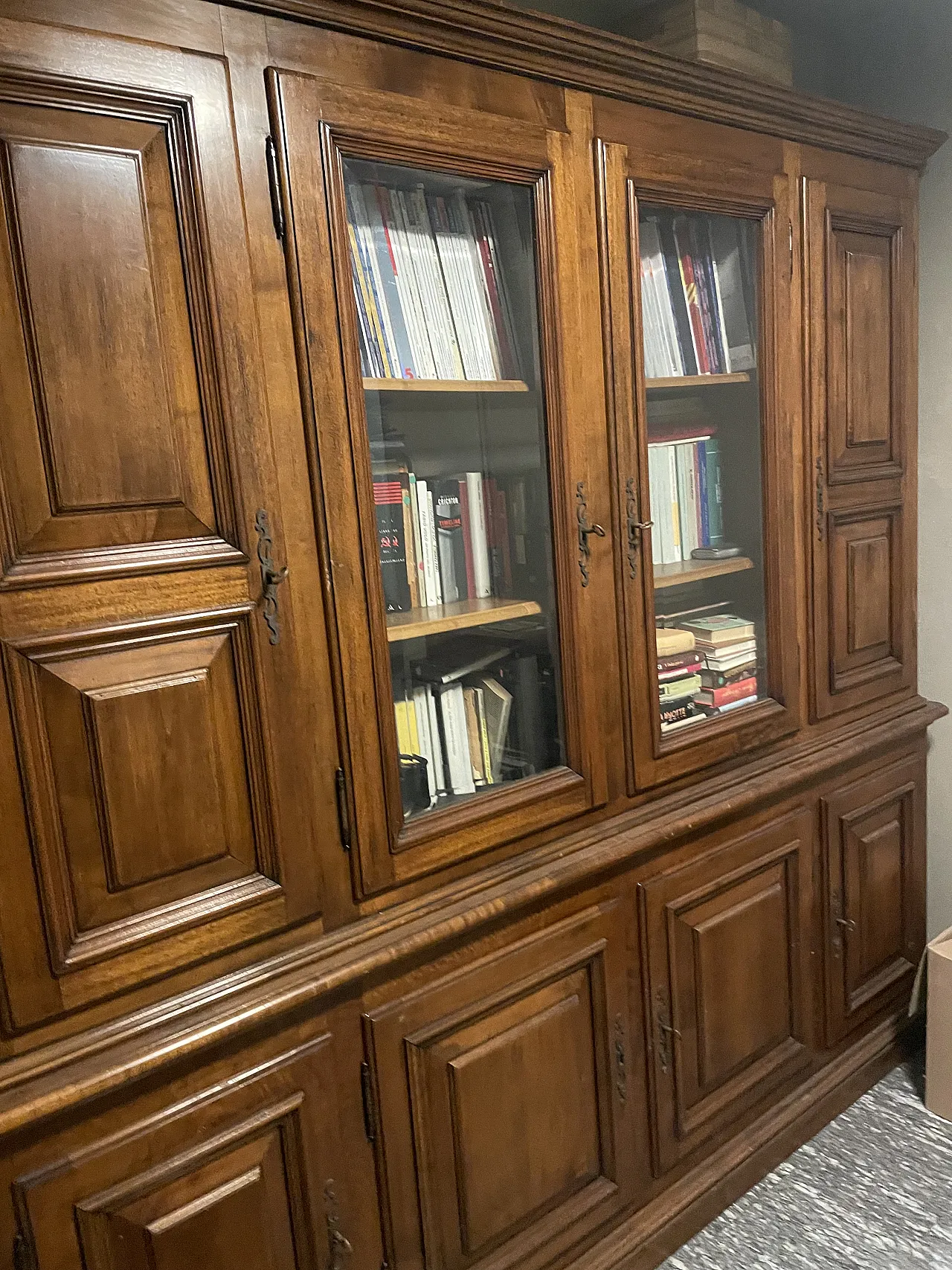 Large bookshelf with window doors, 19th century 3