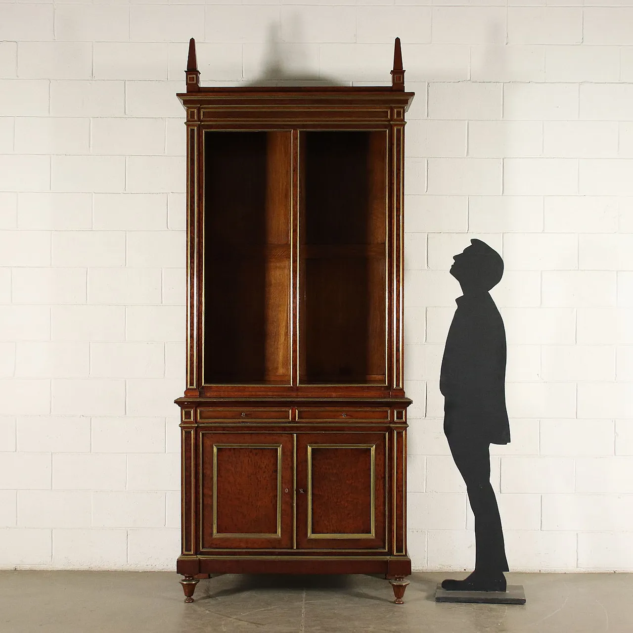 Libreria francese stile Impero in mogano e interni in rovere, '800 2