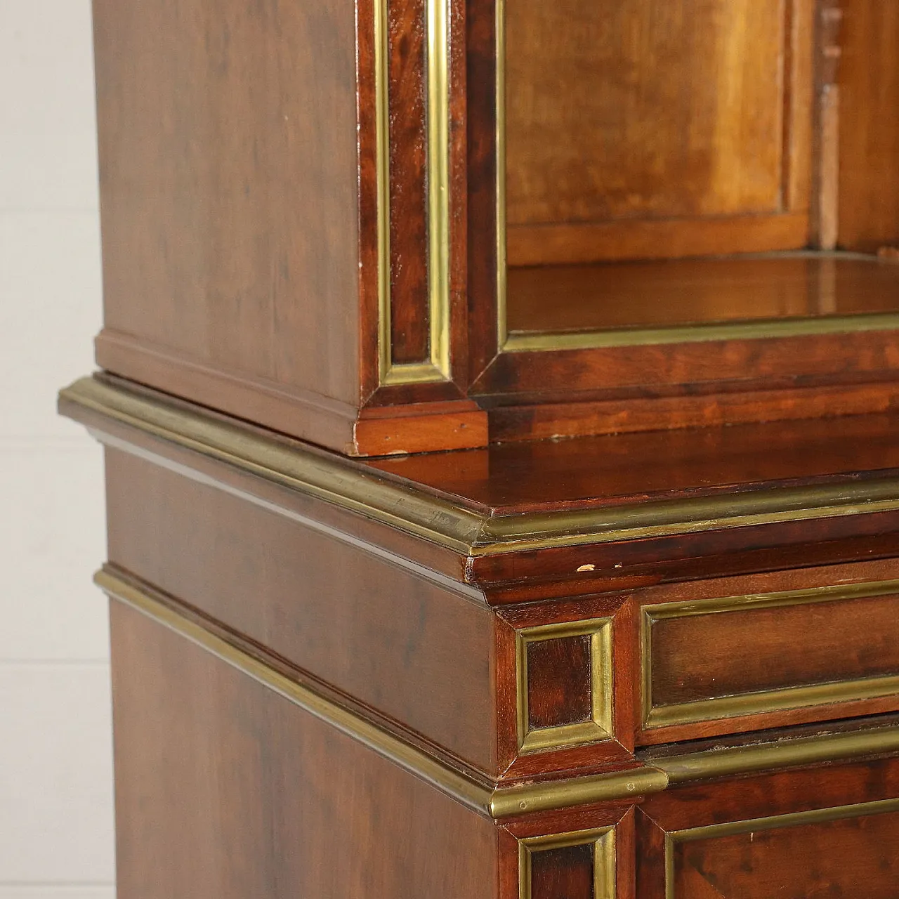 Libreria francese stile Impero in mogano e interni in rovere, '800 5