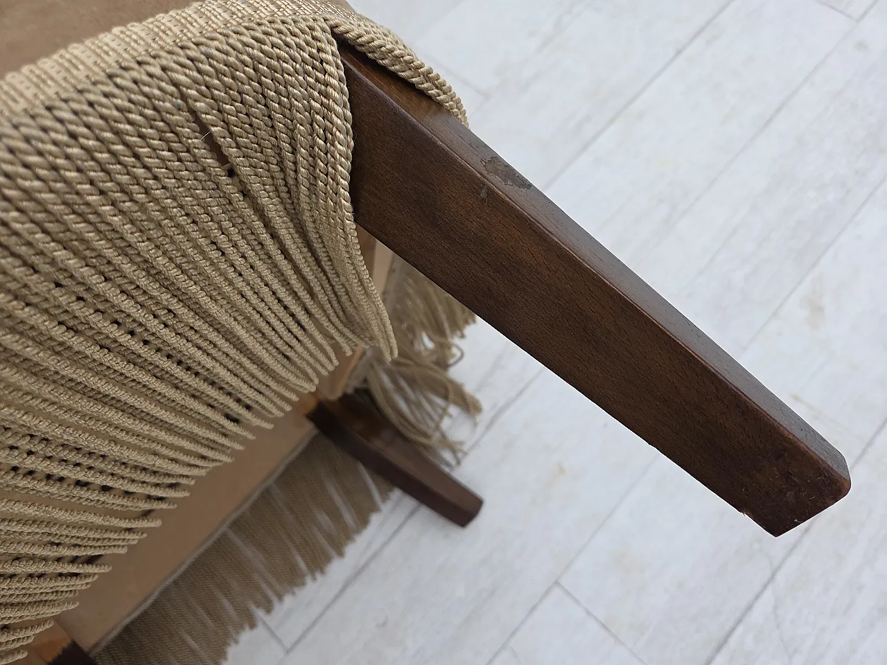 Poltrona danese in velluto verde/marrone, anni '60 19