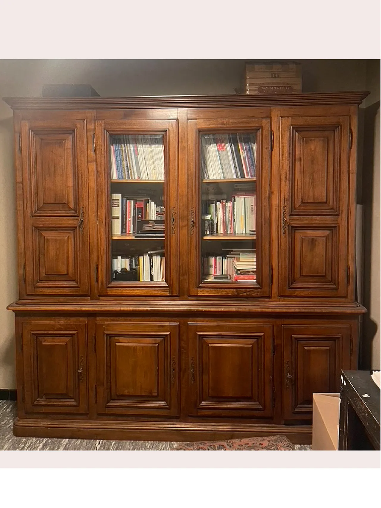 Large bookshelf with window doors, 19th century 5