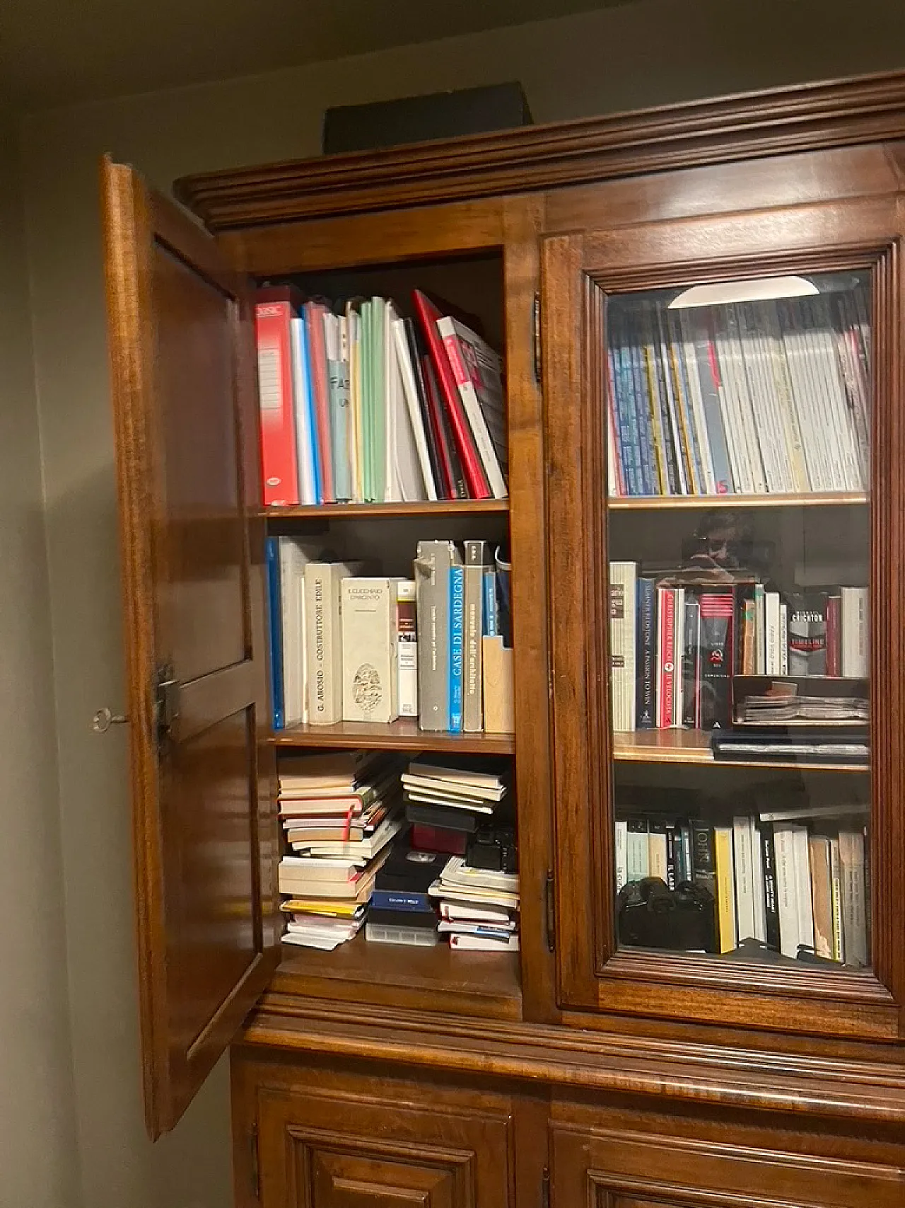 Large bookshelf with window doors, 19th century 6