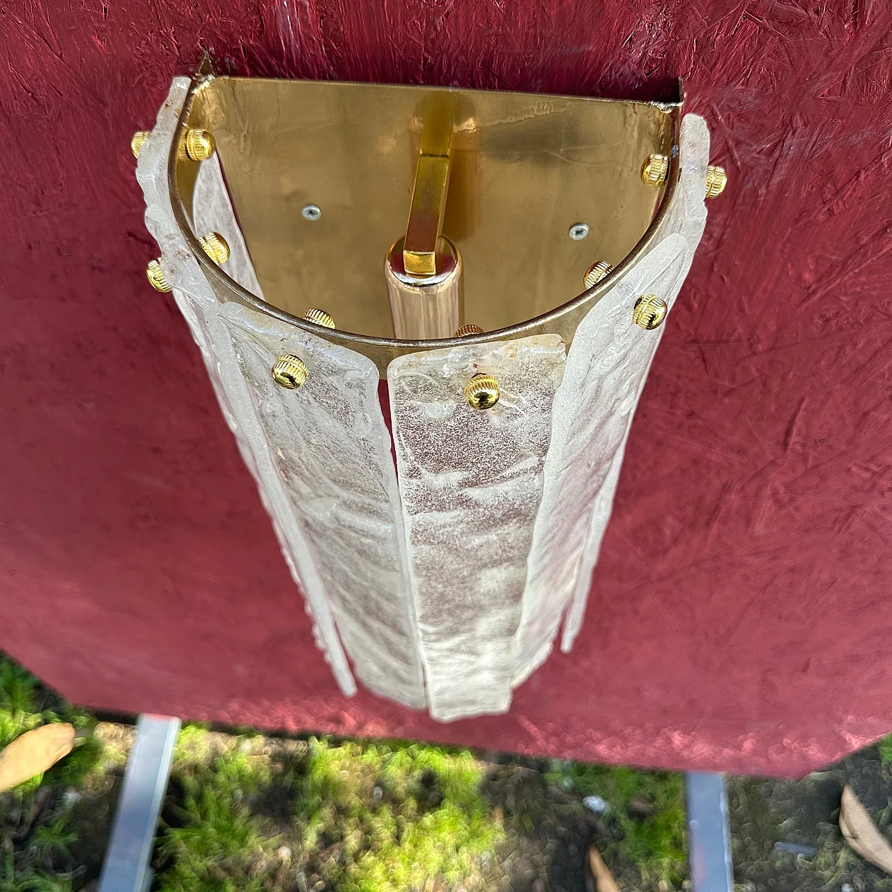 Coppia di lampade da parete in vetro di Murano di Mazzega, anni '80 2