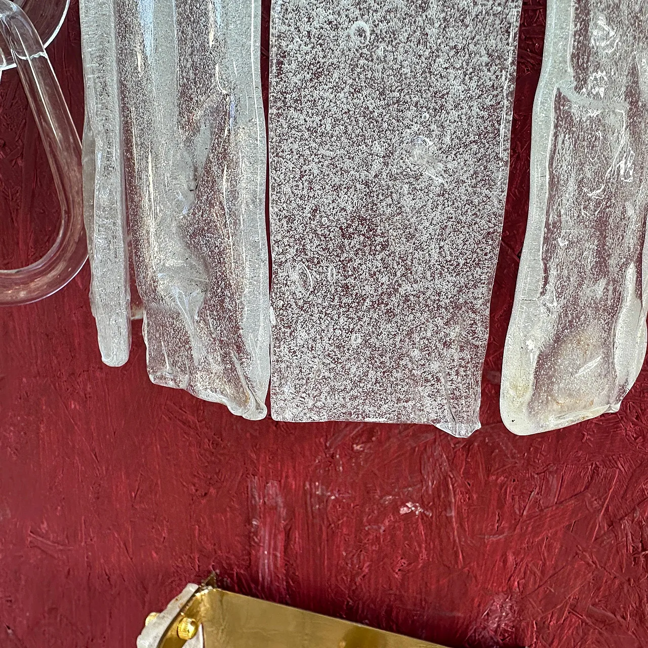 Coppia di lampade da parete in vetro di Murano di Mazzega, anni '80 8