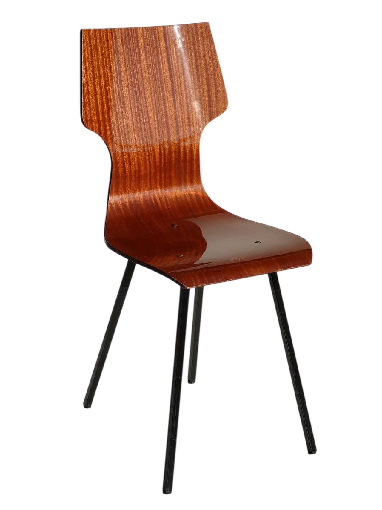 Coppia di sedie da pranzo in compensato, anni '50 6