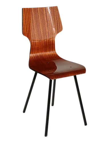 Coppia di sedie da pranzo in compensato, anni '50