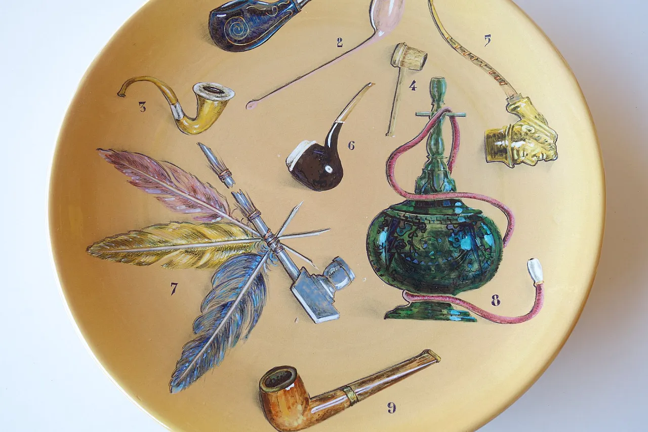 Coppia di piatti Shells and Pipes in ceramica dipinti a mano, anni '50 9