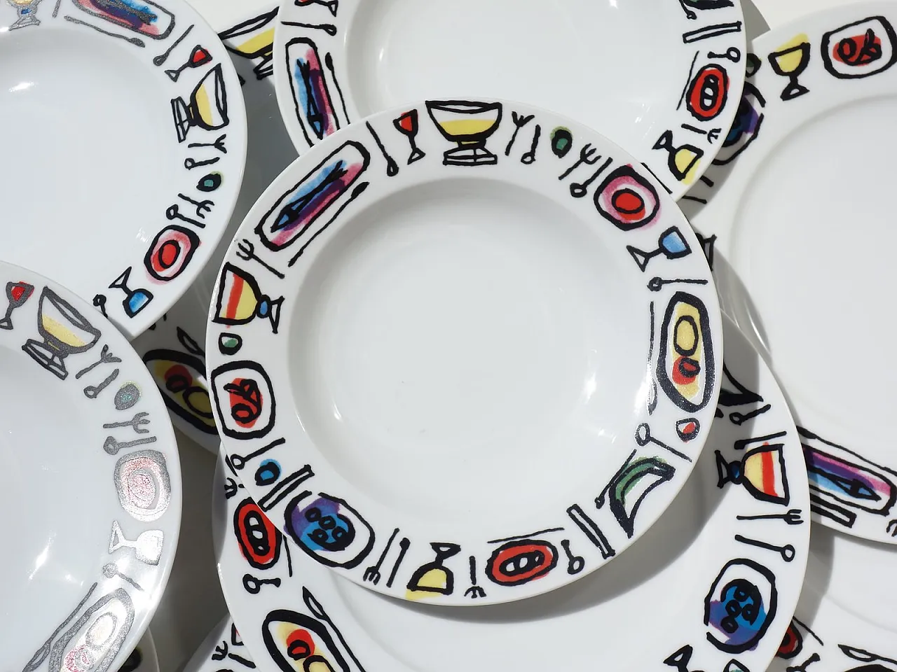 10 Piatti in porcellana di Emanuele Luzzati per Arteprima, anni 2000 3