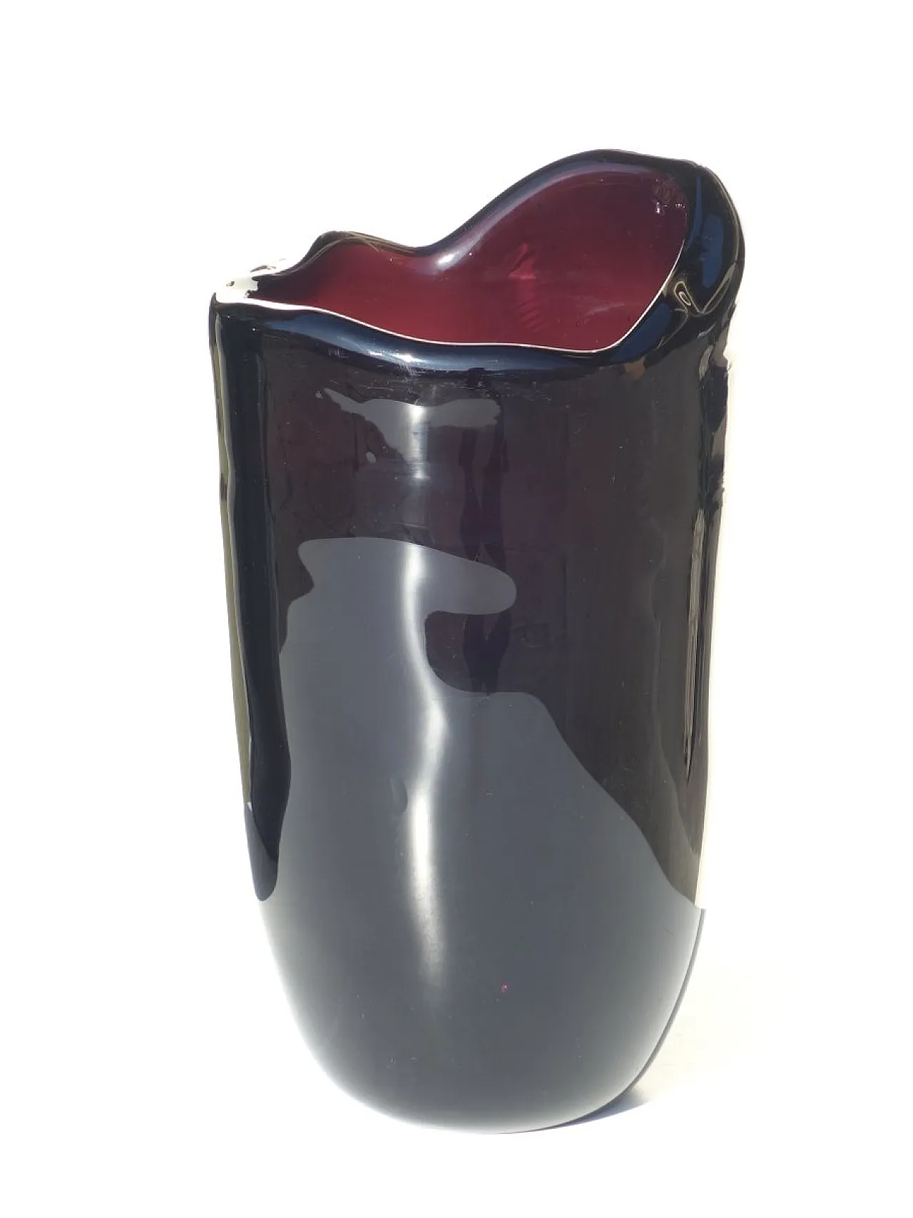 Coppia di vasi grandi in vetro di Murano viola di Seguso, anni '50 5