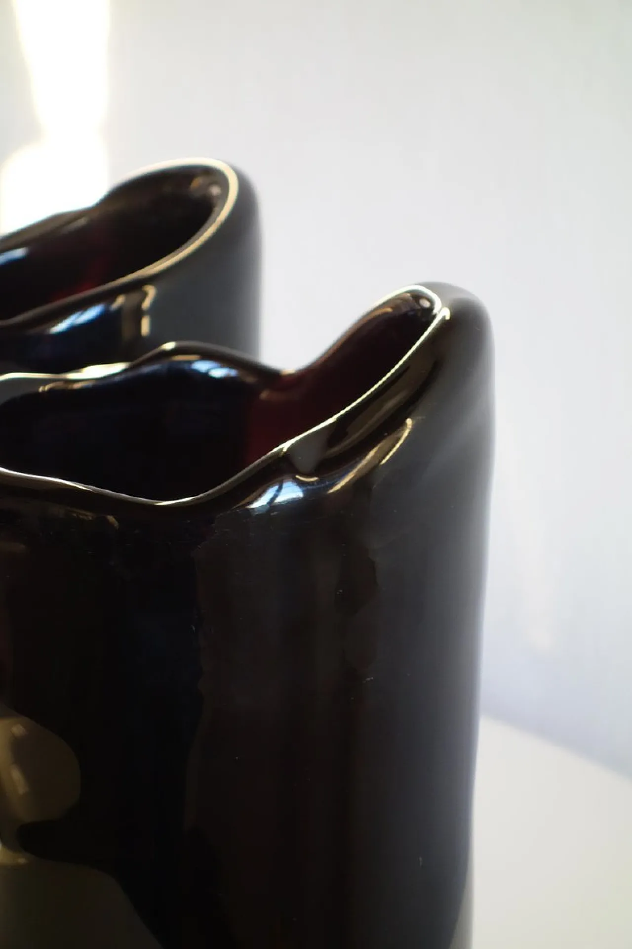 Coppia di vasi grandi in vetro di Murano viola di Seguso, anni '50 9