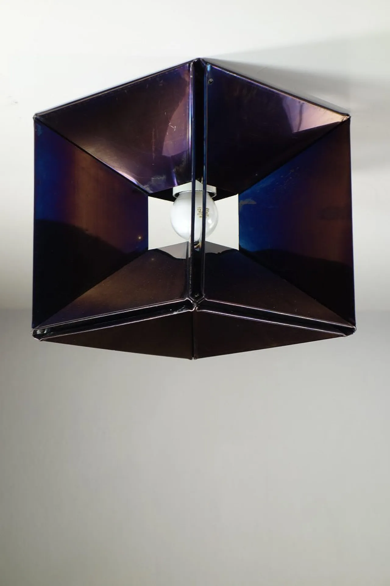 Lampada da incasso Space Age scultorea in metallo, Italia, anni '60 2