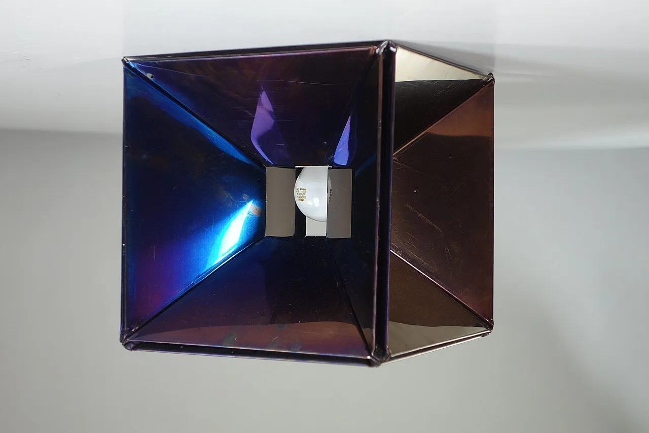 Lampada da incasso Space Age scultorea in metallo, Italia, anni '60 3