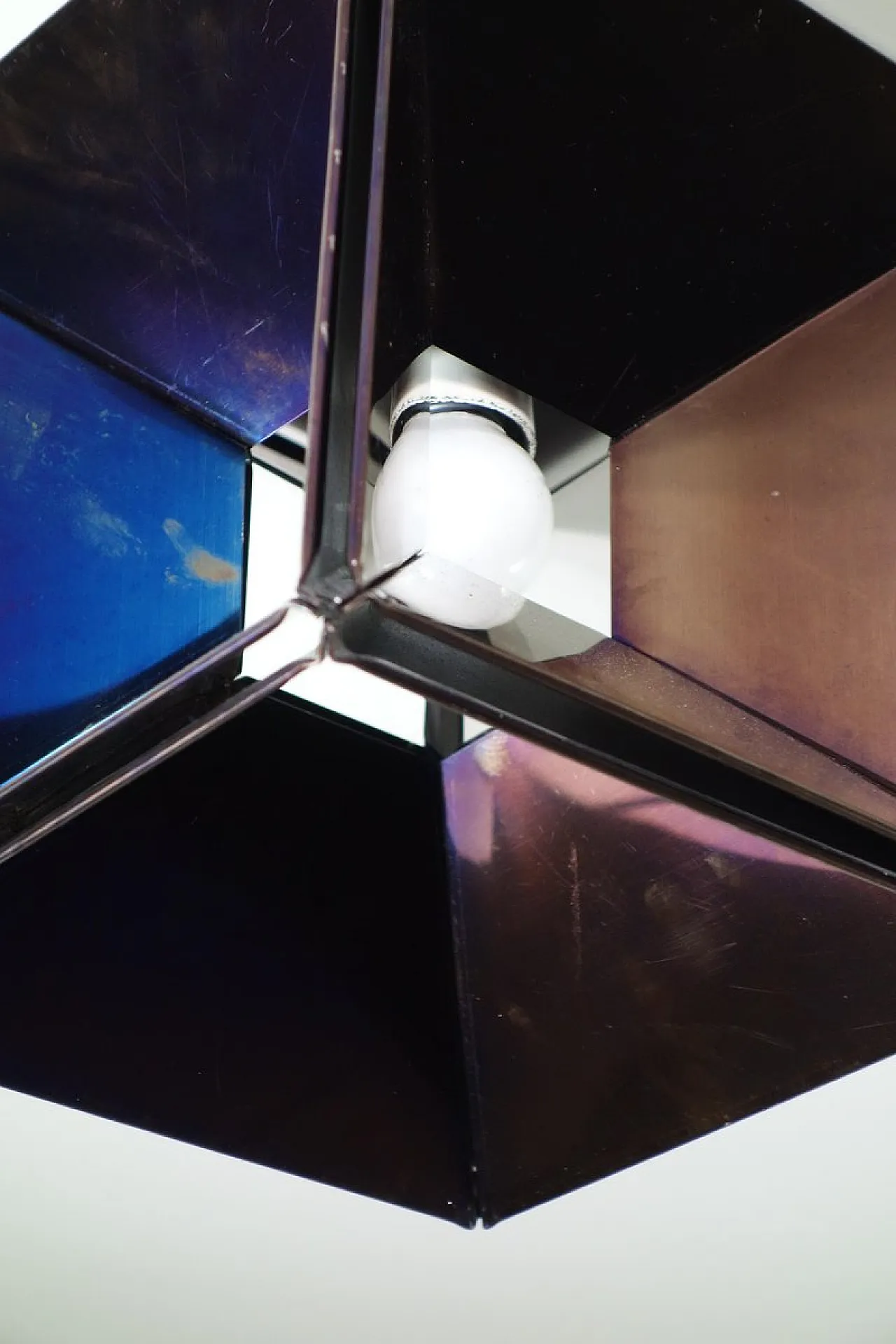 Lampada da incasso Space Age scultorea in metallo, Italia, anni '60 5