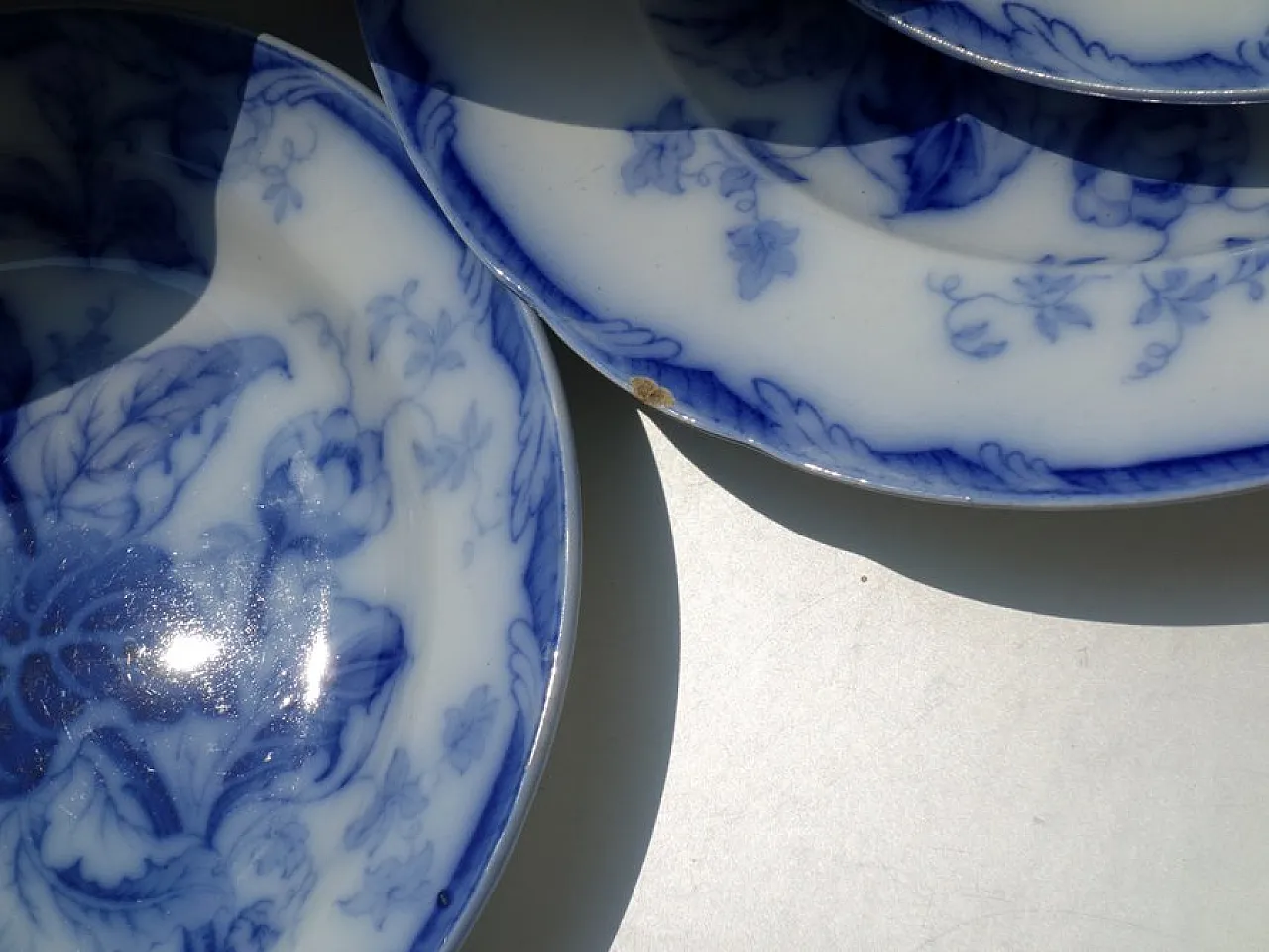 19 Water Nymph Plates in Blue Earthenware by Wedgwood England, 1850s 11