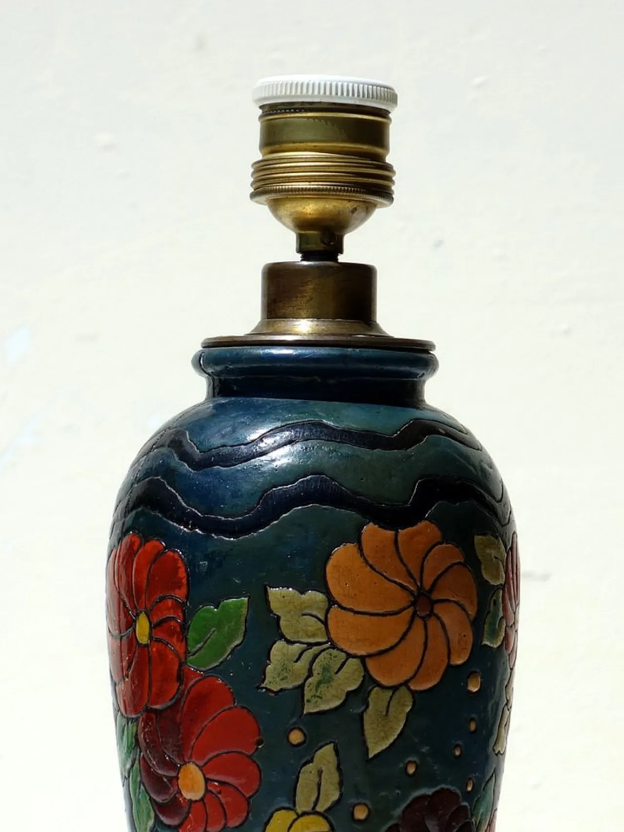 Lampada da tavolo Liberty in legno , anni '30 2