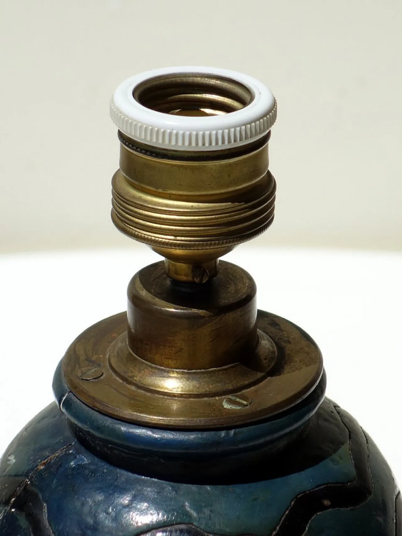 Lampada da tavolo Liberty in legno , anni '30 4