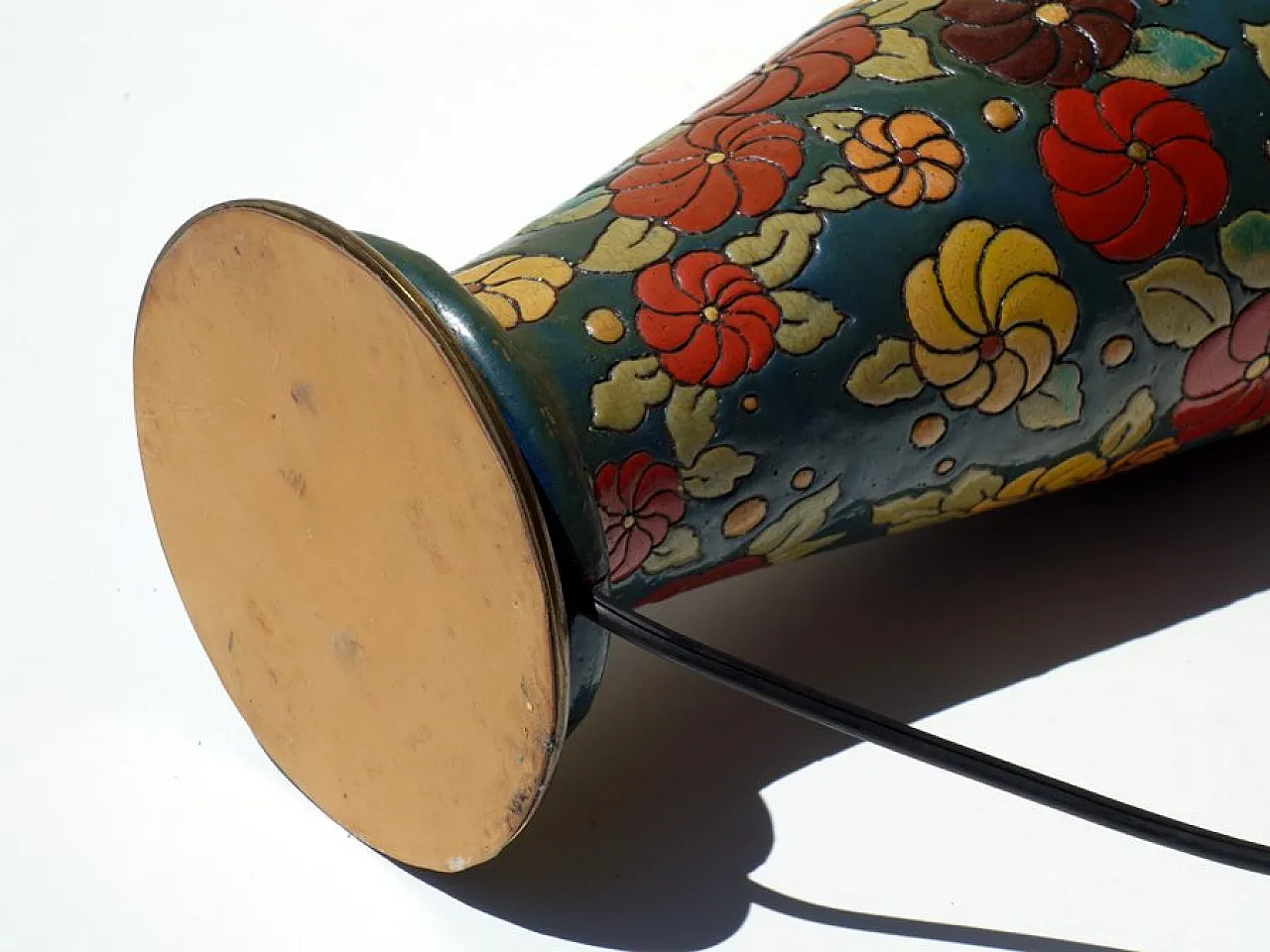 Lampada da tavolo Liberty in legno , anni '30 5