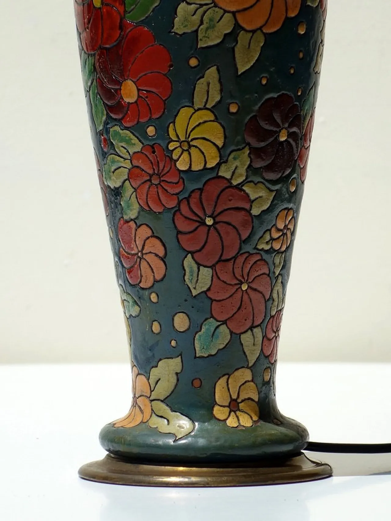 Lampada da tavolo Liberty in legno , anni '30 6