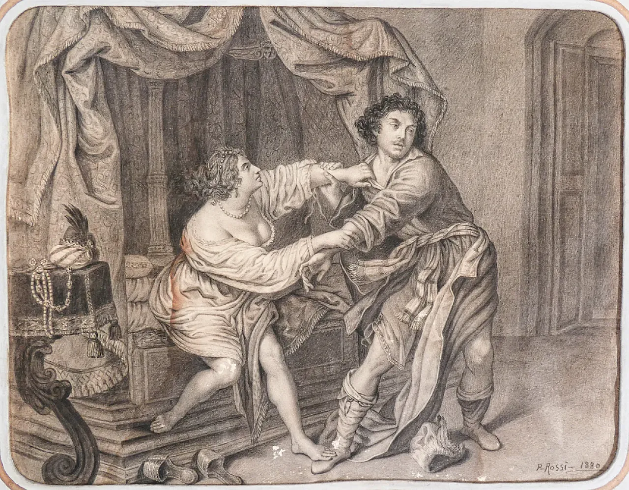 Giuseppe tentato dalla moglie di Putifarre di Pasquale Rossi, '800 2