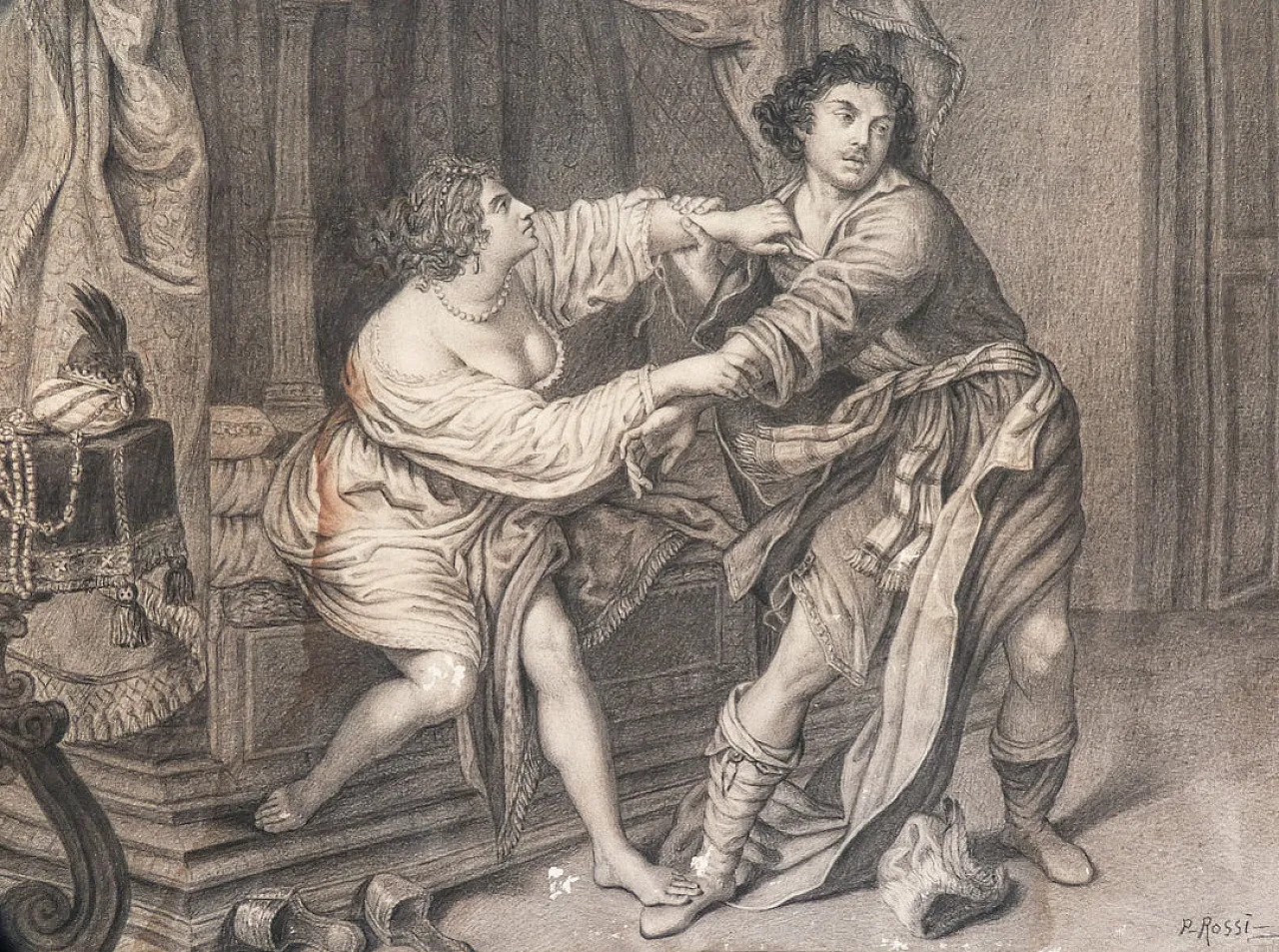 Giuseppe tentato dalla moglie di Putifarre di Pasquale Rossi, '800 3