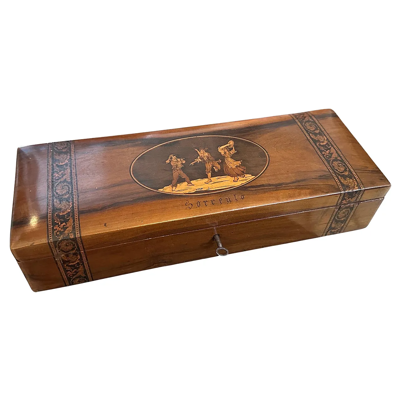 Inlaid walnut Sorrento box, 20th century 1