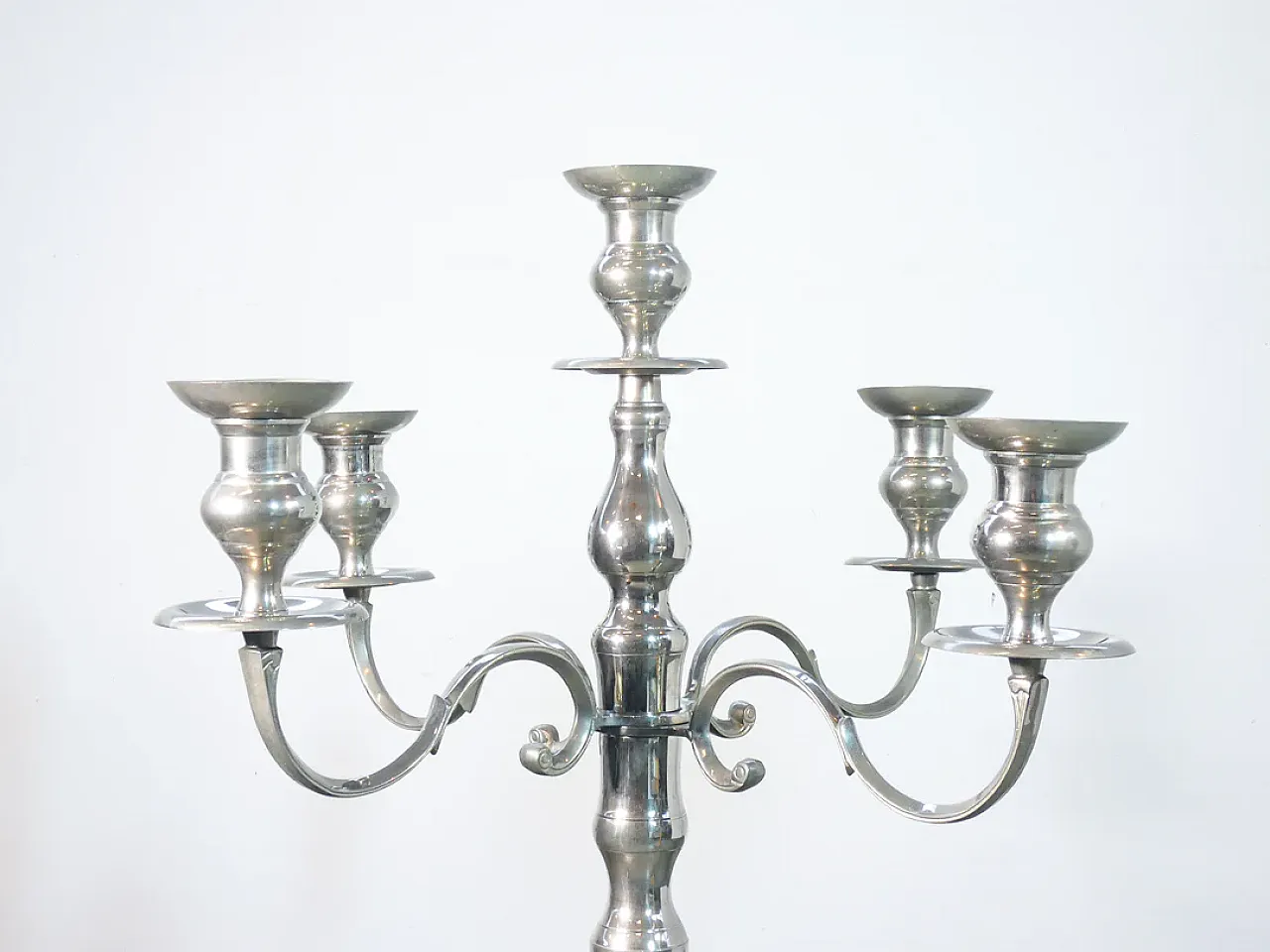 Candelabro da pavimento in metallo cromato, '900 7