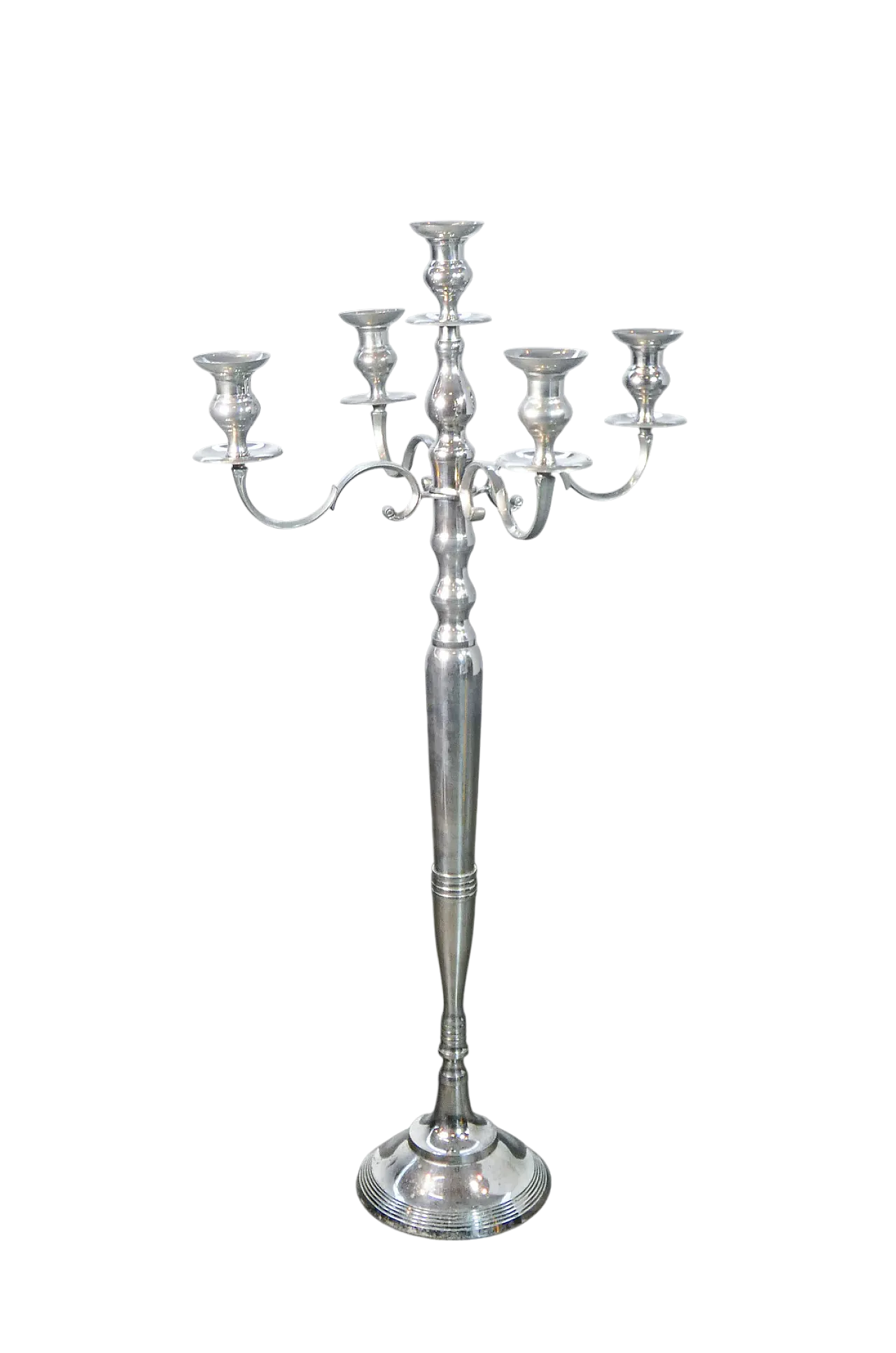 Candelabro da pavimento in metallo cromato, '900 11