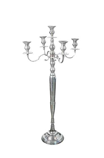 Candelabro da pavimento in metallo cromato, '900