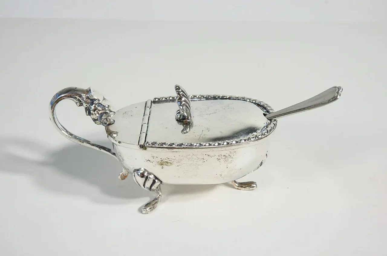 Saliera e pepiera da tavola in argento, metà '900 4