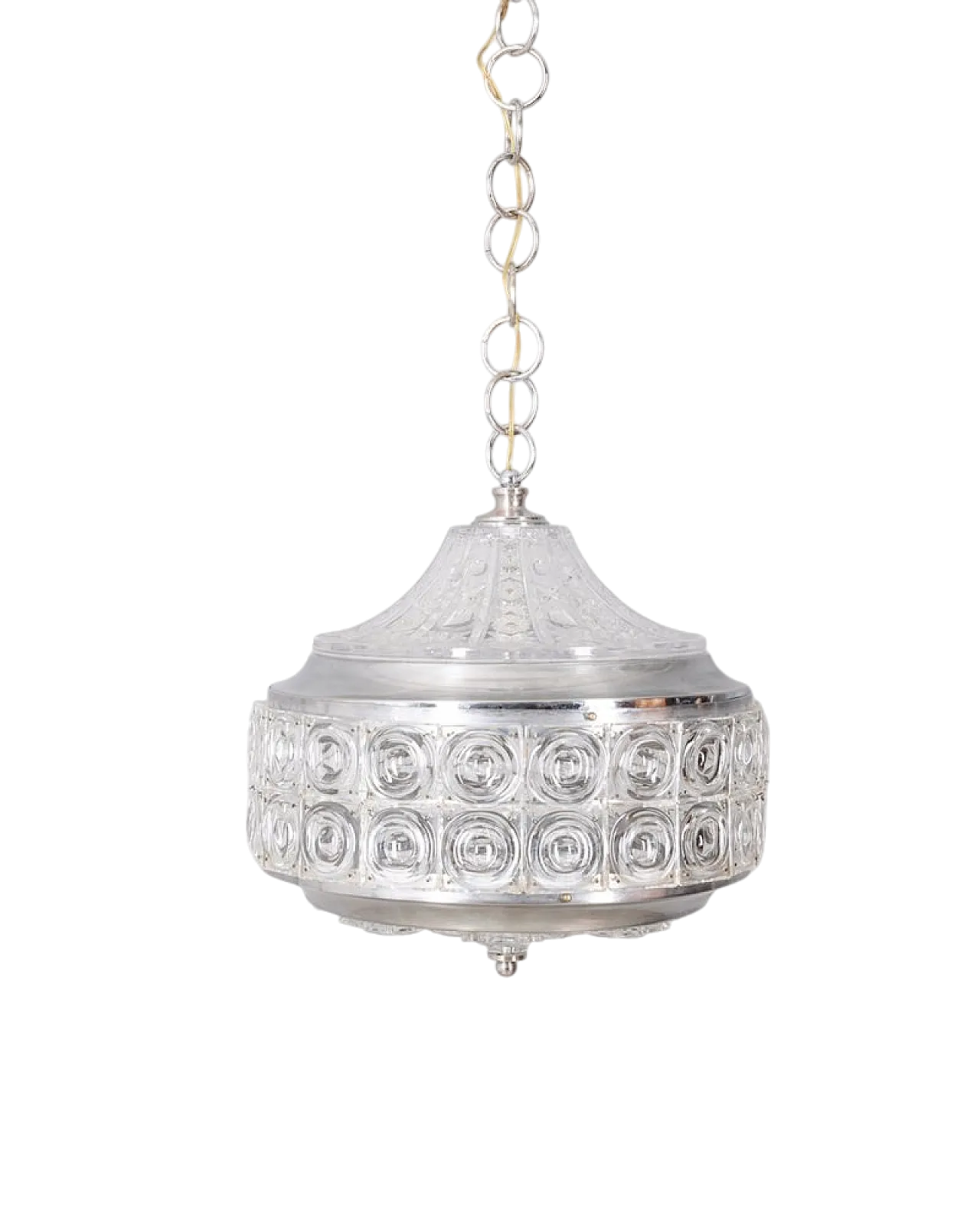 Lampada a sospensione in cristallo decorato di Kinkeldey, anni '60 10