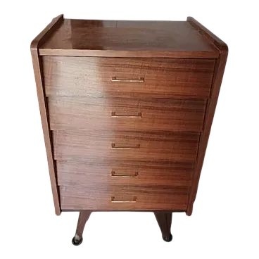 Cassettiera a 5 cassetti in legno, anni '50