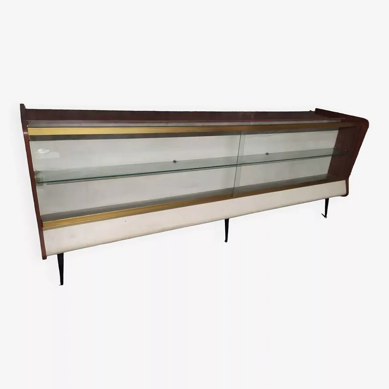 Wood and glass pharmacy display counter, 20th century 1