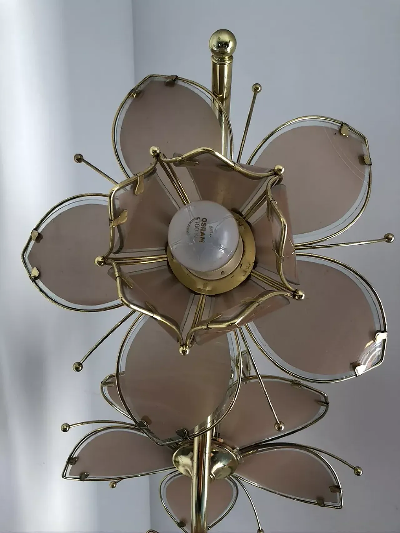 Lampada da terra a forma di fiore di loto, anni '70 12