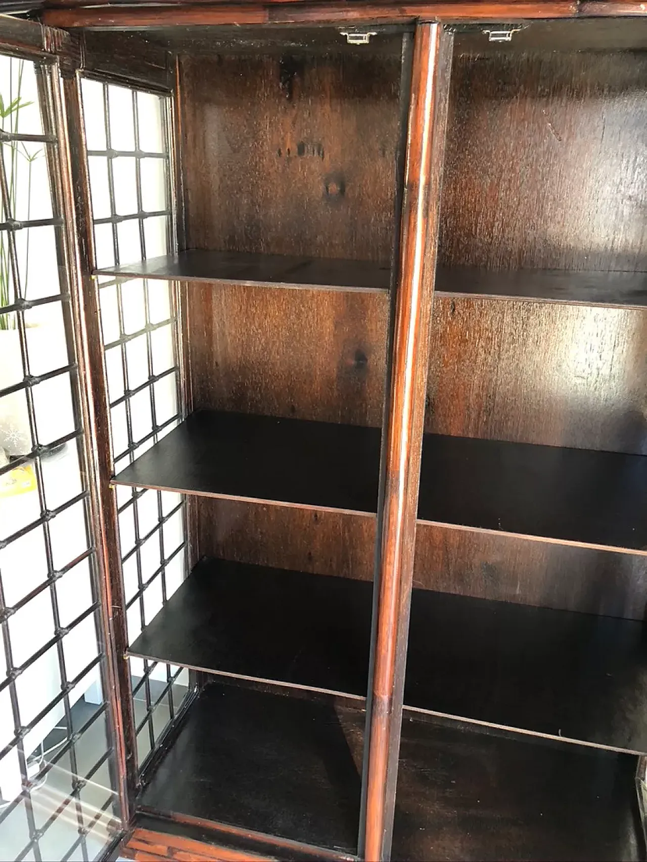 Bamboo and glass showcase, 20th century 1