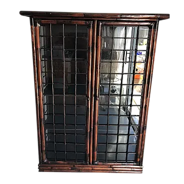 Bamboo and glass showcase, 20th century