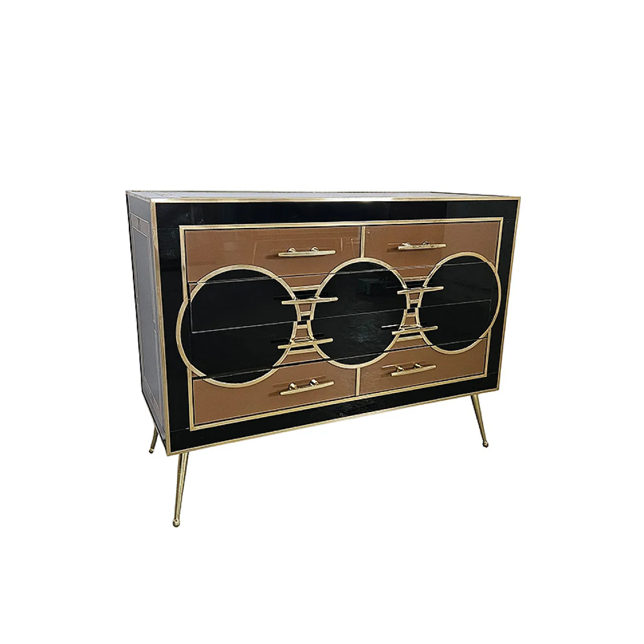 Comò in vetro con quattro cassetti, anni '90 3