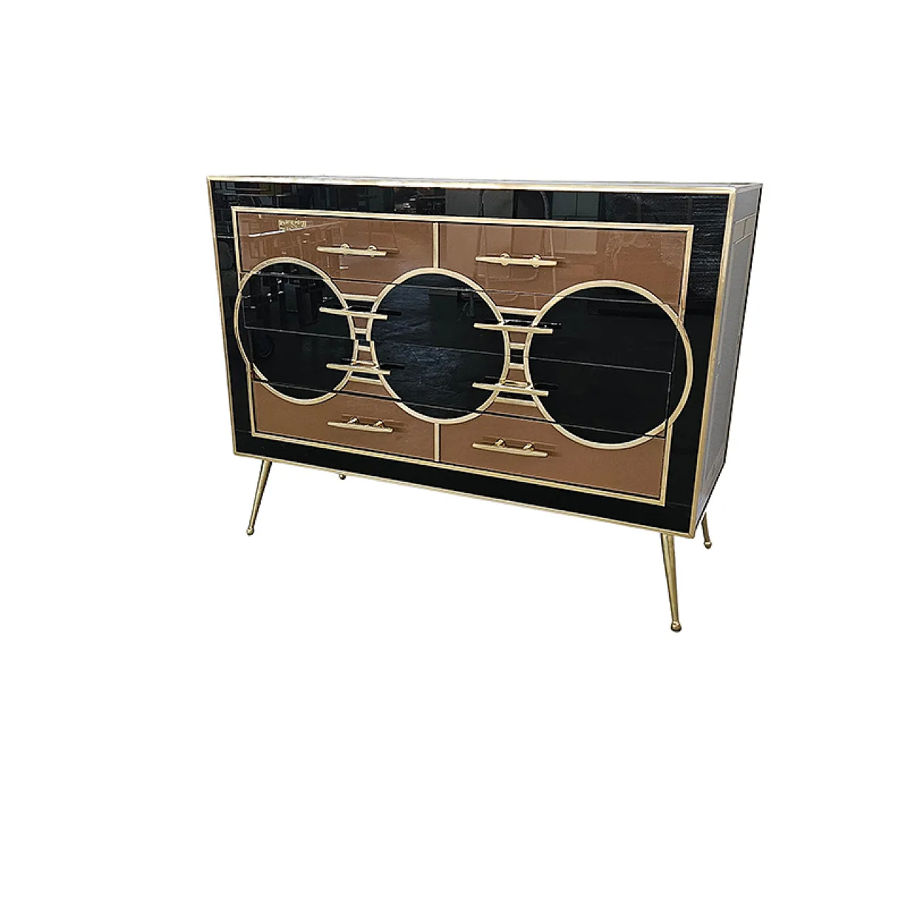 Comò in vetro con quattro cassetti, anni '90 5