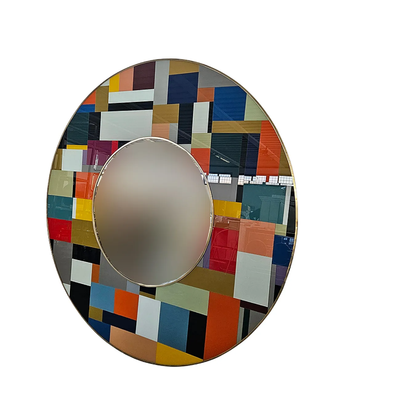 Specchiera tonda in vetro, anni '90 5