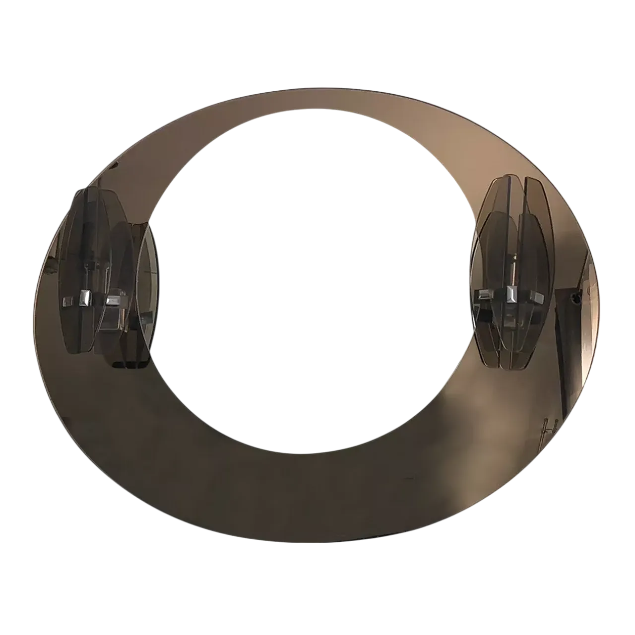 Specchio Lupi Cristal Luxor con 2 applique integrate e mensola, '900 22