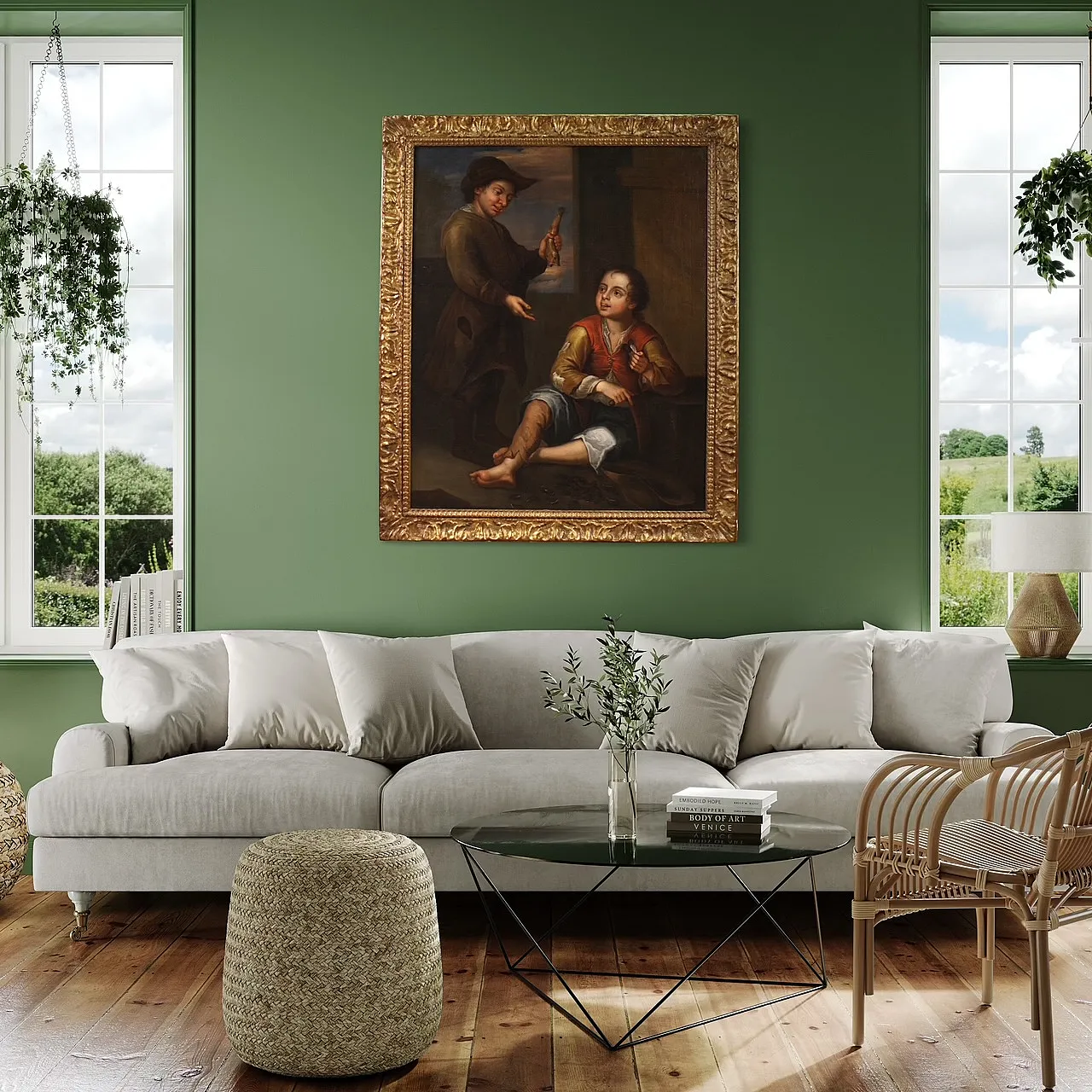 Grande dipinto spagnolo con scena di genere, '700 2